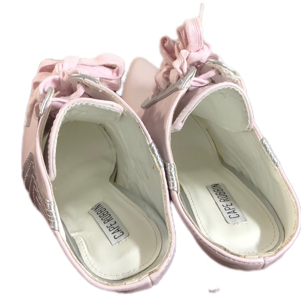 Cape Robbin Pink and Silver Retro Style Point Toe Mules - Picture 8 of 10